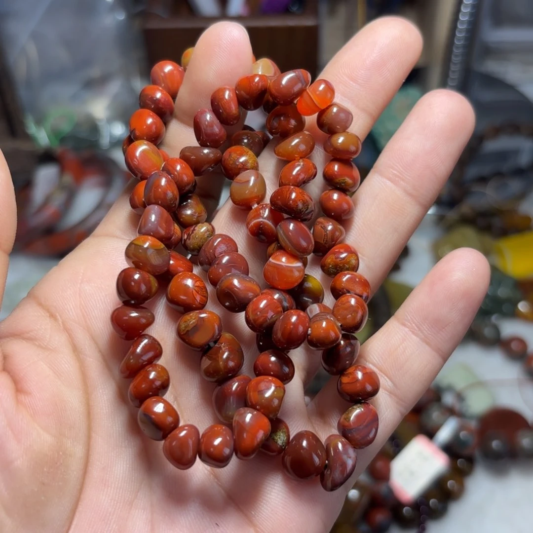 玛瑙/玉髓手链未镶嵌画****界战国红