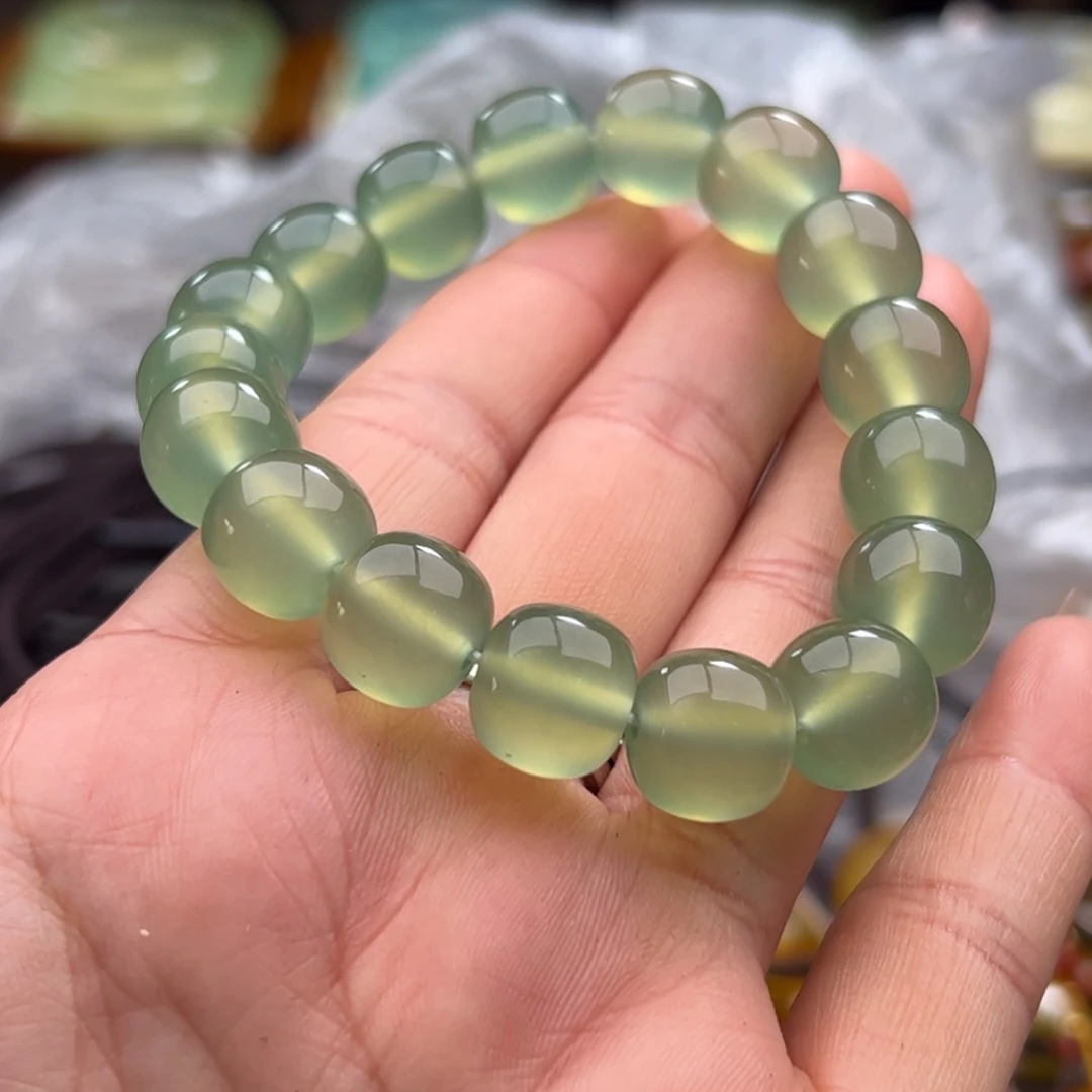 蛇纹石玉手串未镶嵌晓*