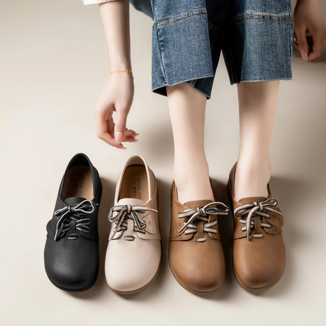 真皮软底女士鞋单鞋平底超软舒适枕头吐司鞋日常防滑女女款鞋子