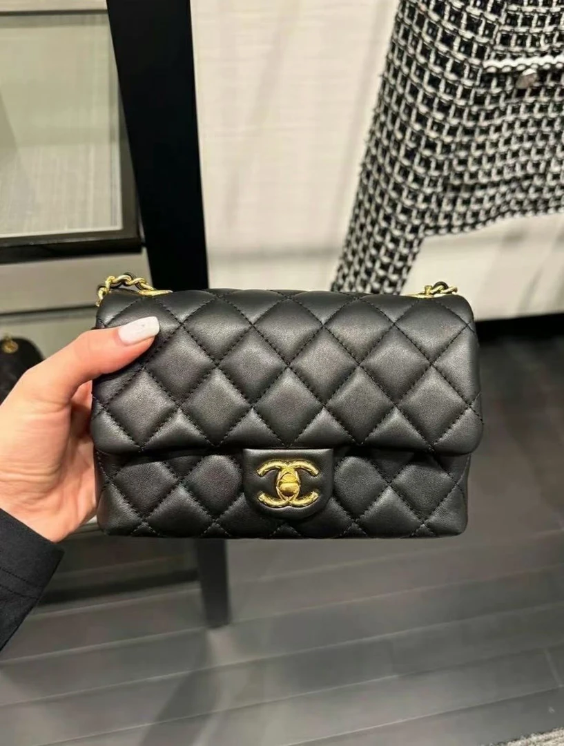 未使用 Chanel/香奈儿 5103001/新款黑金大mini/单肩斜挎包