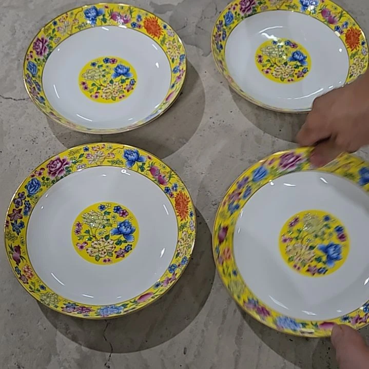 瓷片微瑕珐琅彩8寸4个深盘66666666