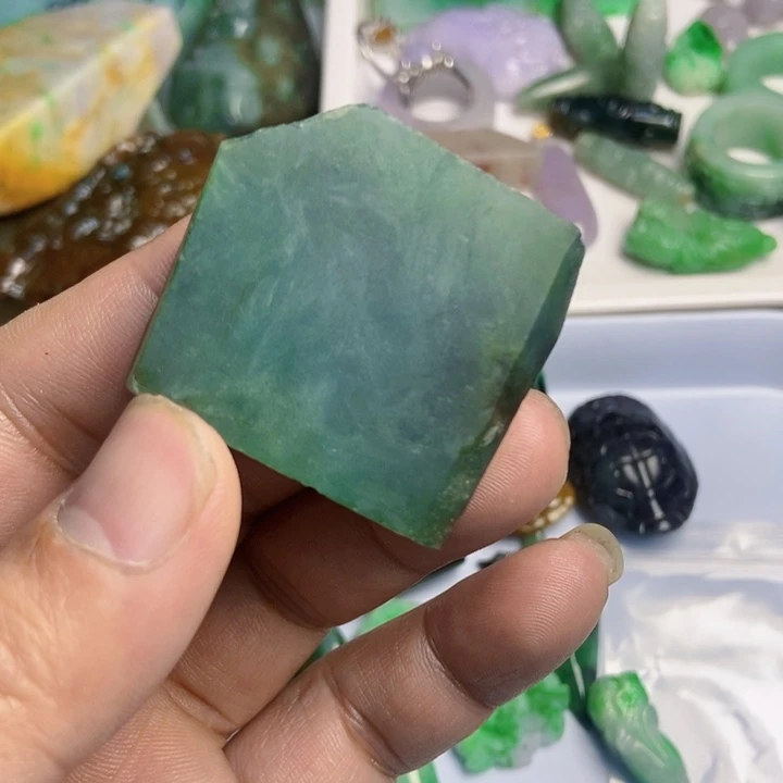 翡翠散珠天然翡翠A货挂件