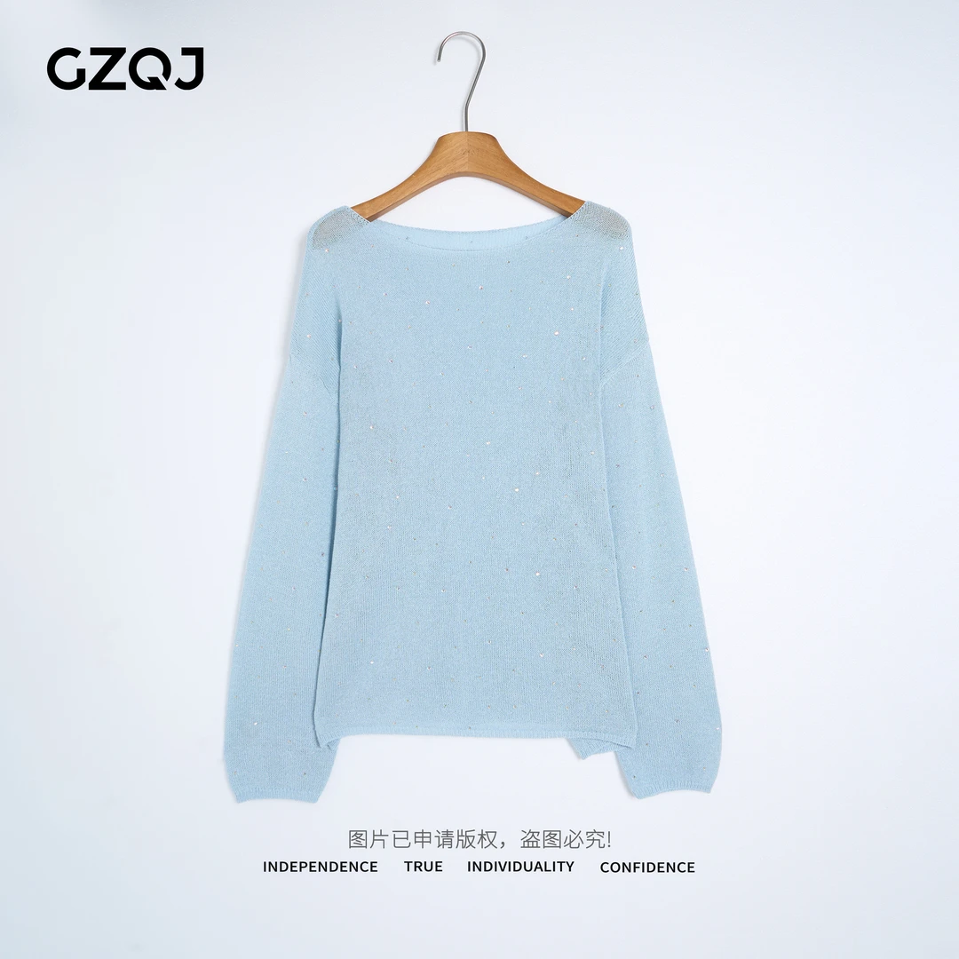 广州琴姐【银河絮语】欧若风和纸莱赛尔桑蚕丝烫钻防晒针织衫 626