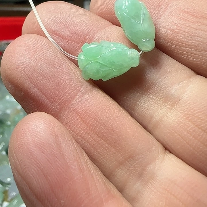 翡翠未镶嵌颈饰天然缅甸翡翠白菜绿