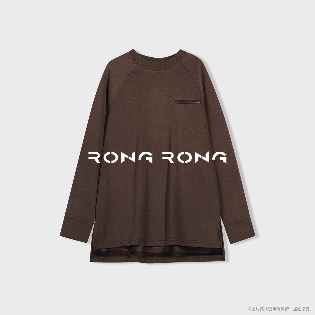 溶溶【简系慵懒】RONGRONG 秋冬宽松设计感显瘦加绒卫衣C-I205558