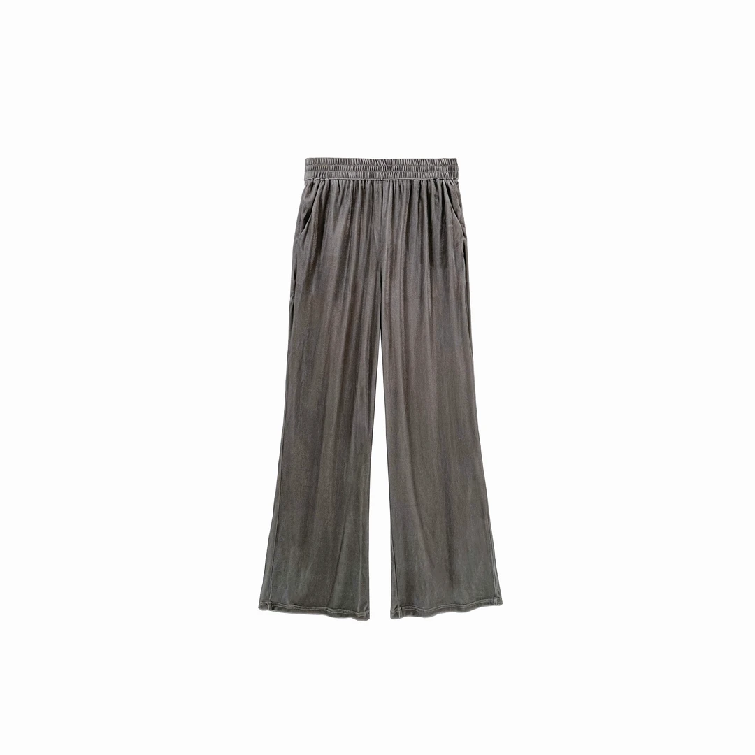 小香风独特超好看中国风棕色丝绒新中式长裤女2025新款初春L20350