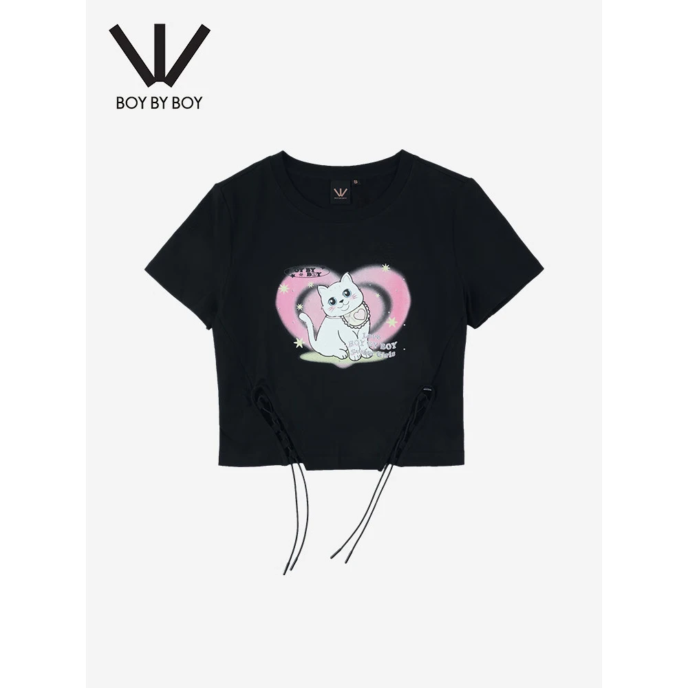 【猫咪甜心】BOY BY BOY夏季短袖潮牌女装显瘦高级百搭T恤W01017