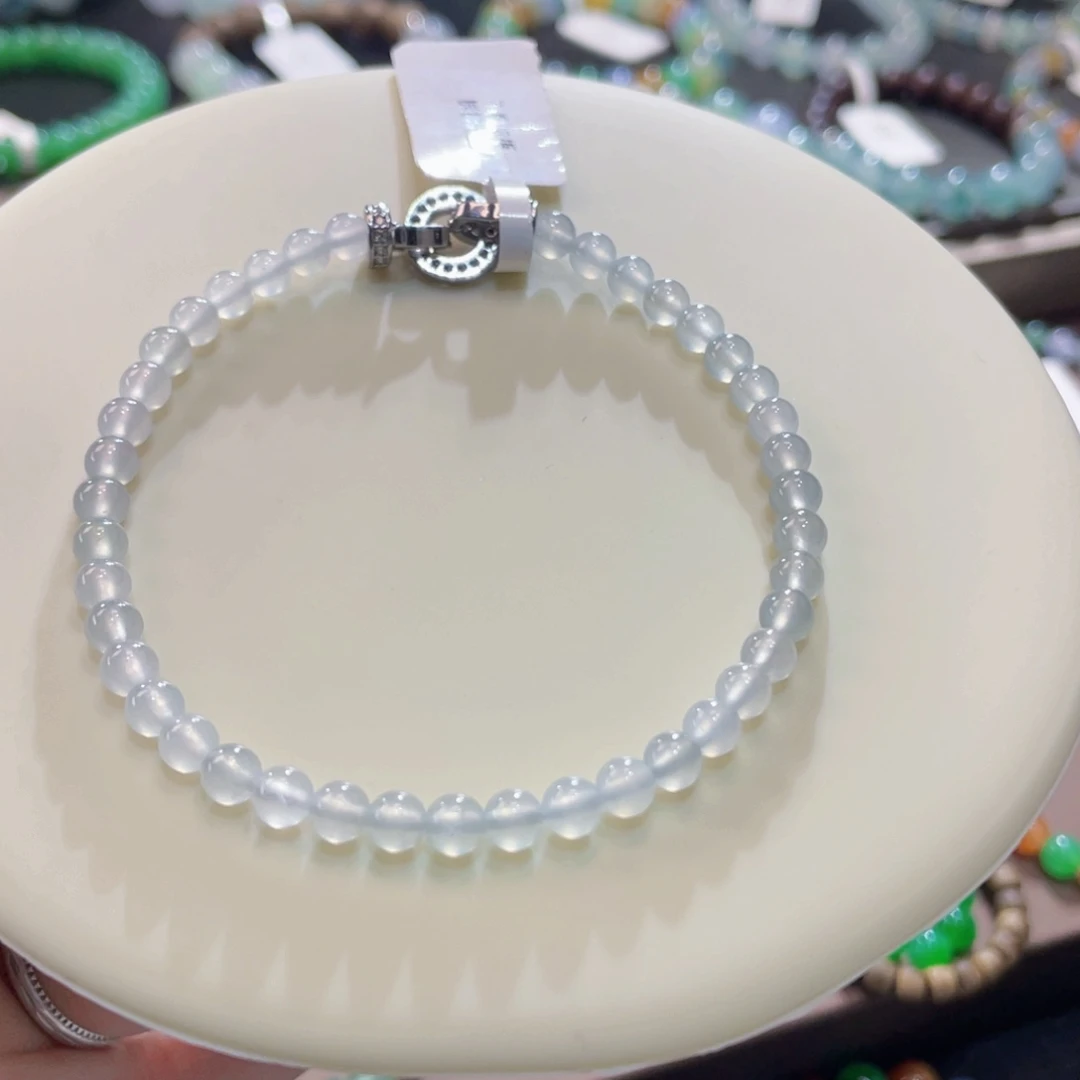 未镶嵌手链翡翠卡4.4冰透白月光