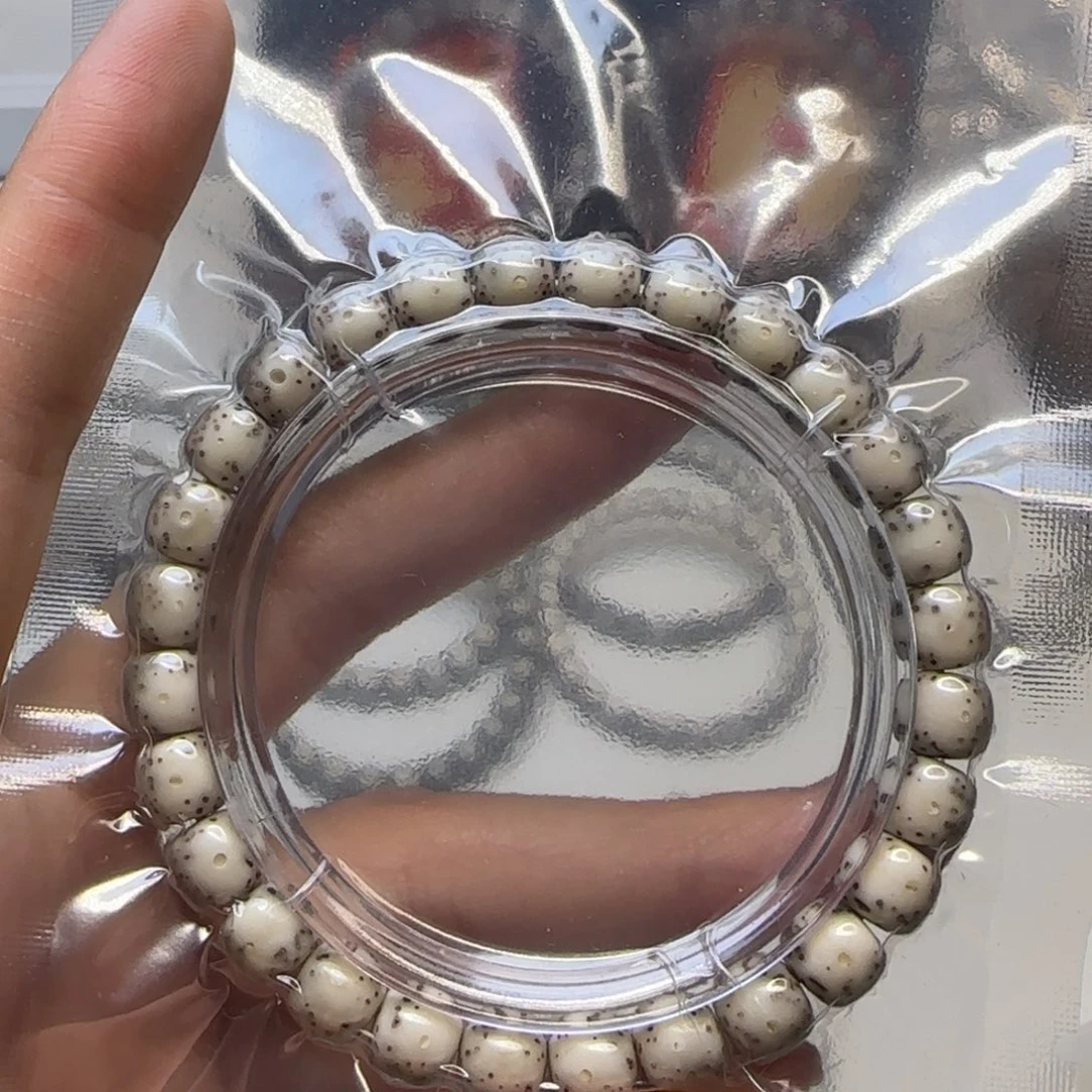 星月菩提手串石玉大留白糯冰8×7