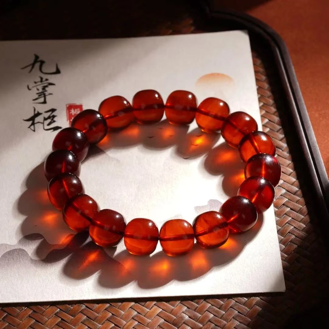 天然血珀单圈手串约13mm【JJ276】