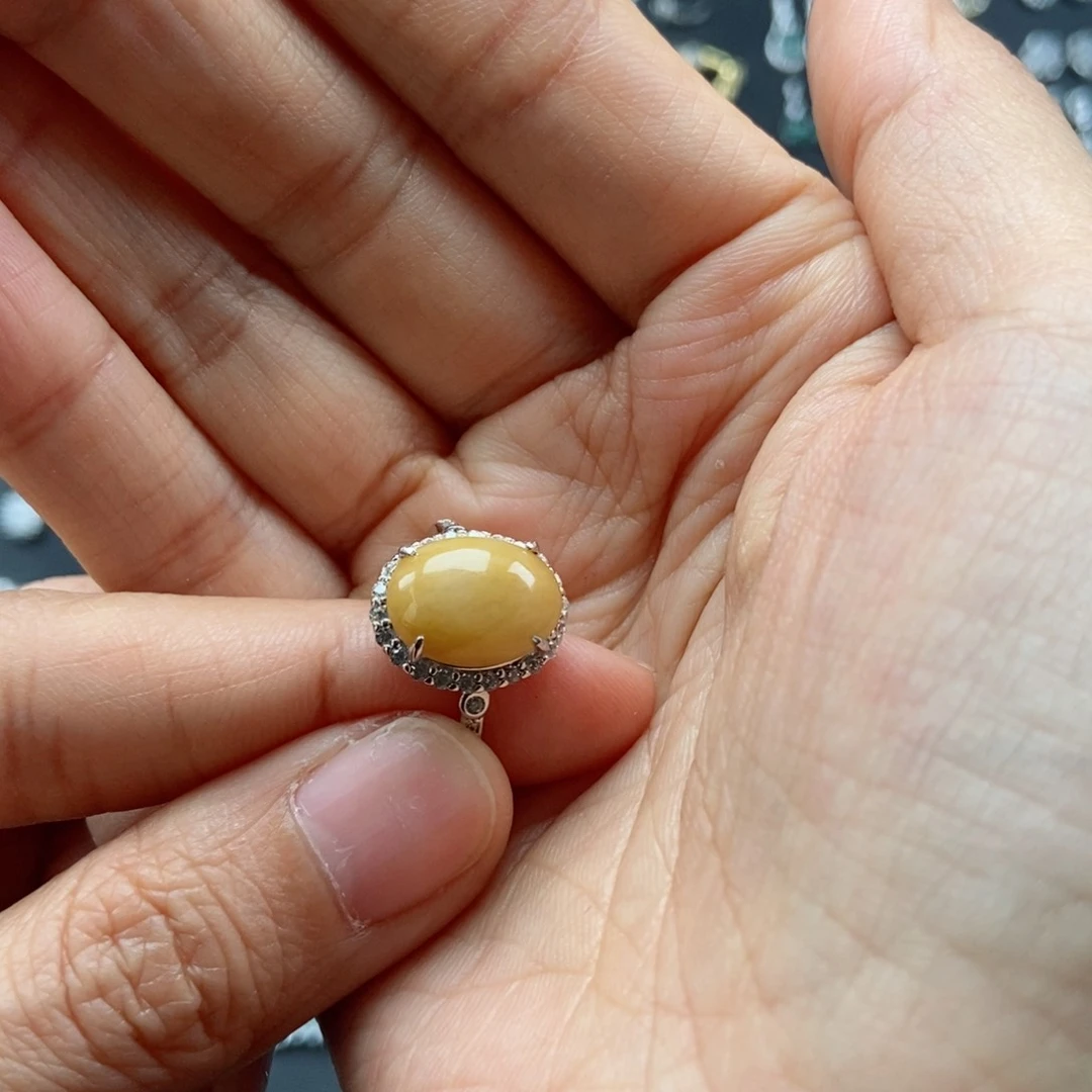 翡翠耳饰银S925镶嵌翡翠首饰