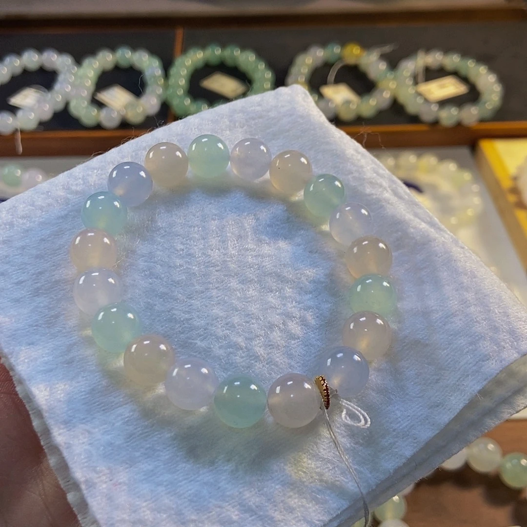 定制翡翠未镶嵌翡翠手串卡9.8