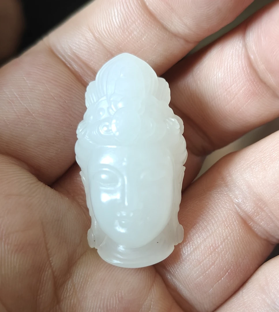 和田玉白玉观音挂件,挂件,(假一陪三)
