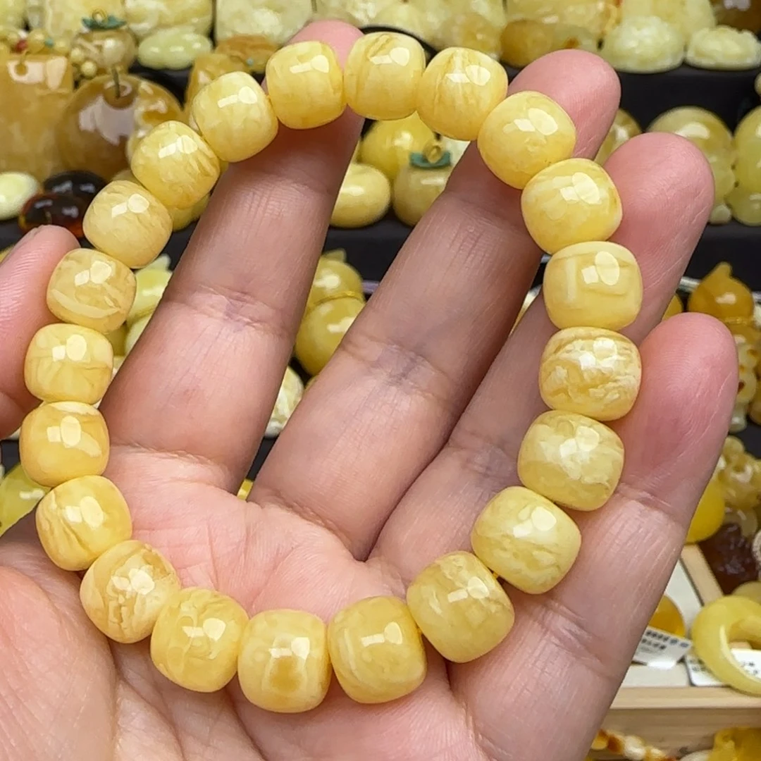 蜜蜡手链未镶嵌?***)天然蜜蜡手串