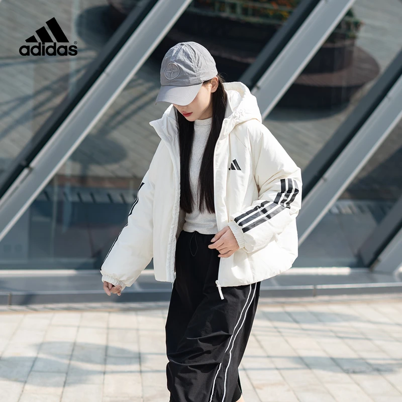 adidas阿迪达斯羽绒服女短款冬季新款运动服保暖棉羽夹克上衣