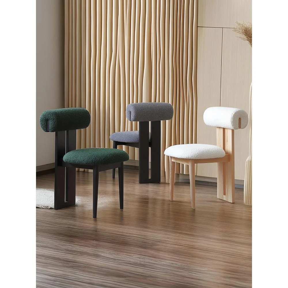 中古餐椅法式实木复古侘寂风椅子设计师艺术感现代简约化妆靠背椅