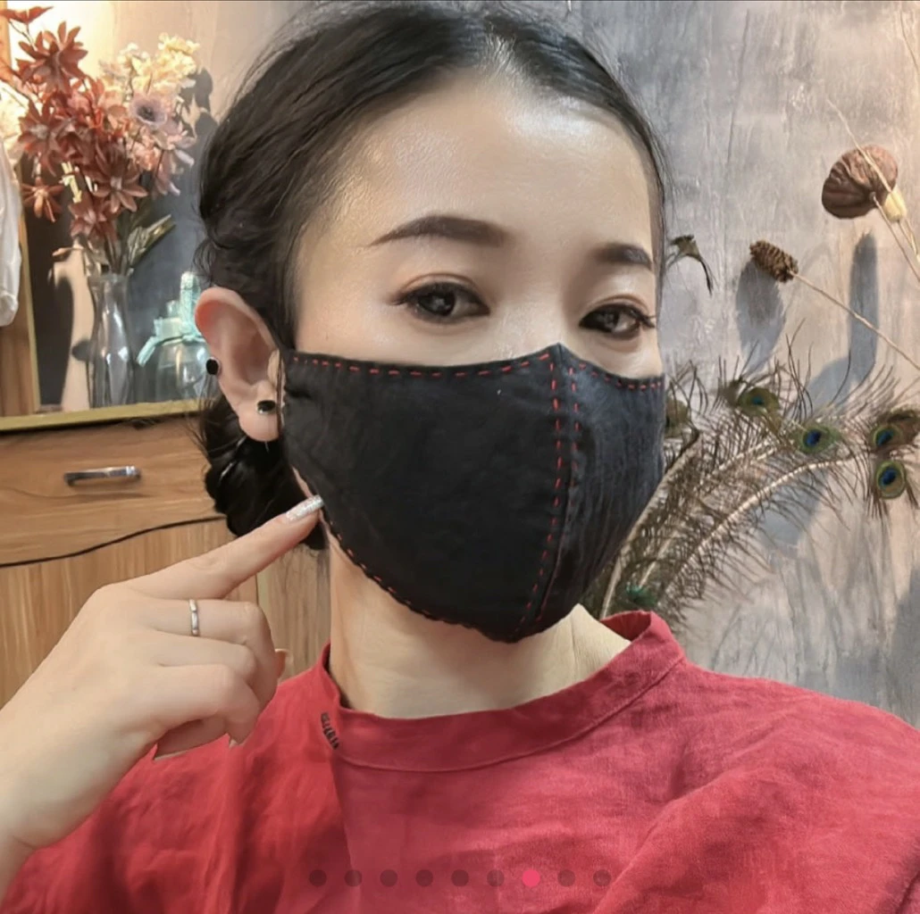 手工缝制亚麻口罩