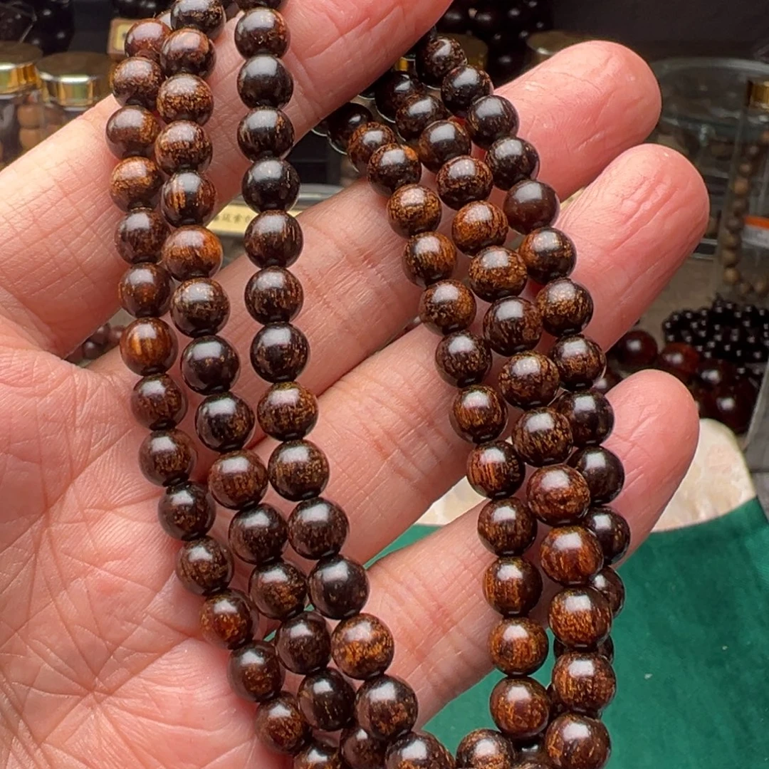 贡木手串/手链0.6黑油龙鳞纹