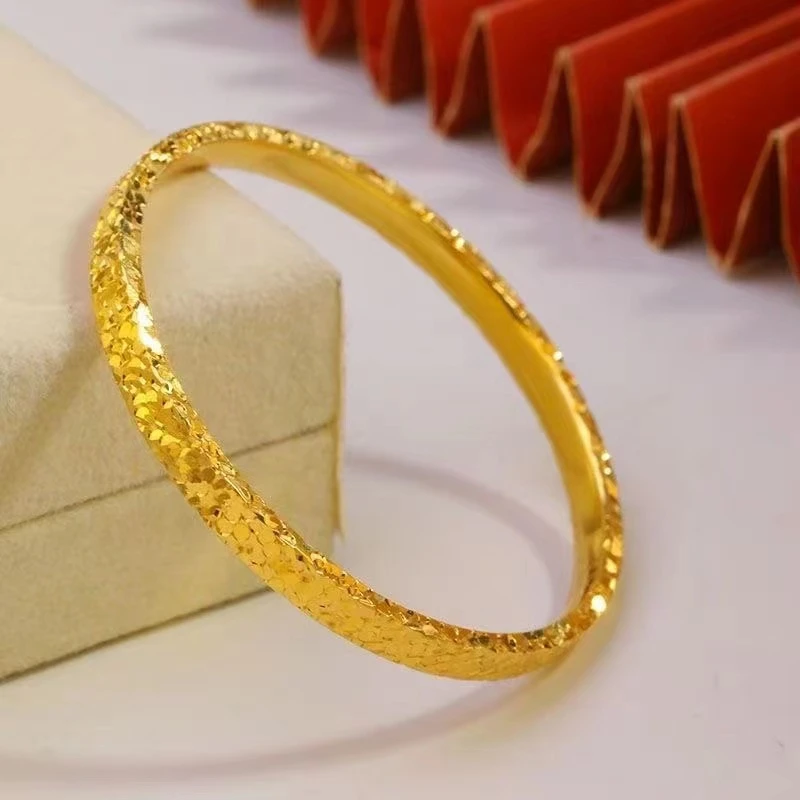 足银手镯 足银手镯复古轻奢简约细款新款光面碎碎冰镯子时尚经典