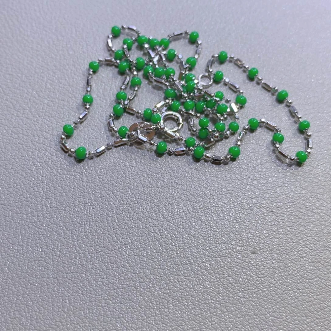 翡翠颈饰银S925镶嵌天然翡翠