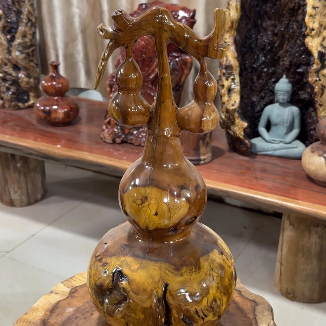 清***有龙纹鸡心枣木手工艺品