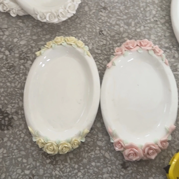 禅***…微瑕手工捏花一黄一粉