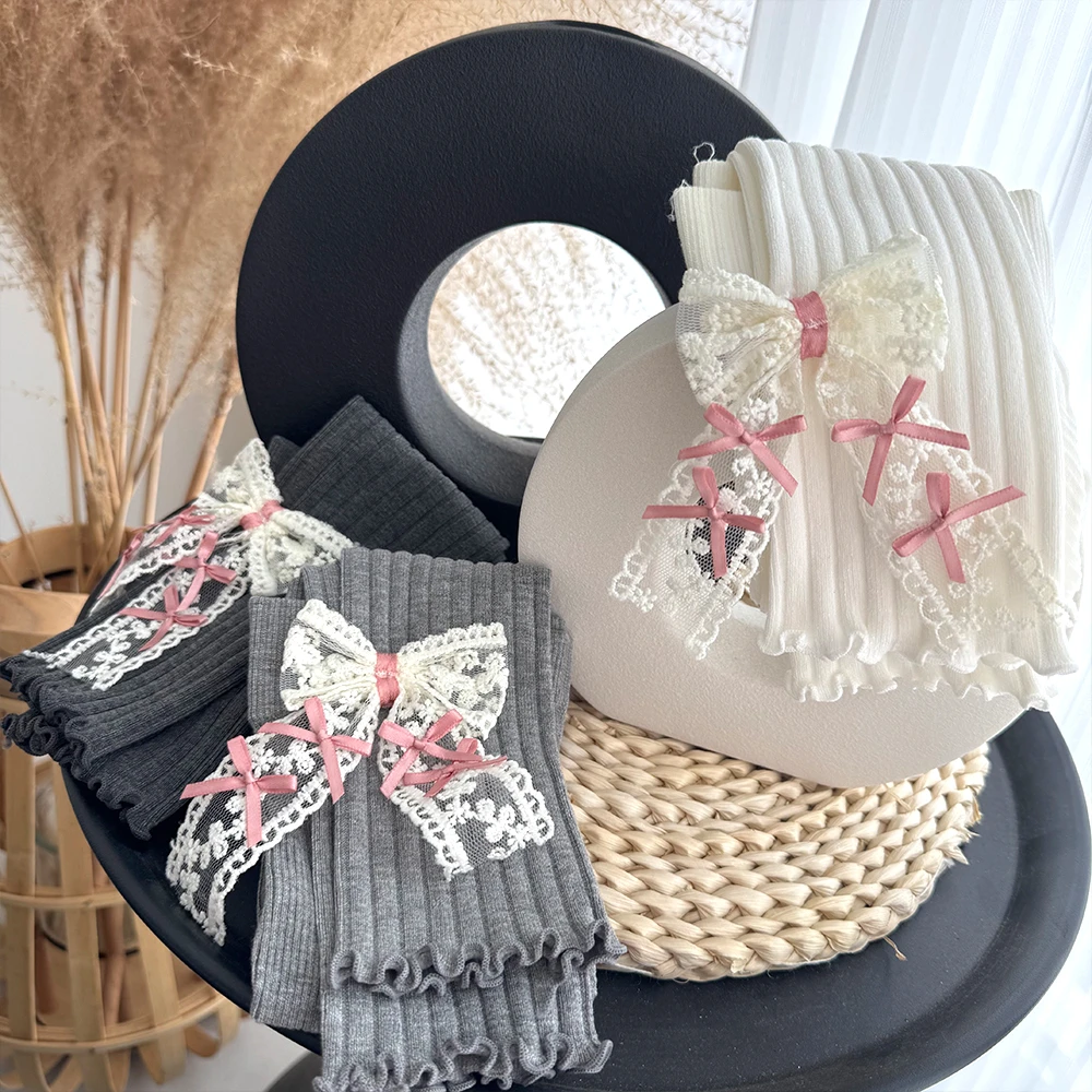 儿童打底裤宝宝春季女长裤外穿洋气儿童女孩裤子弹力花边春秋薄款