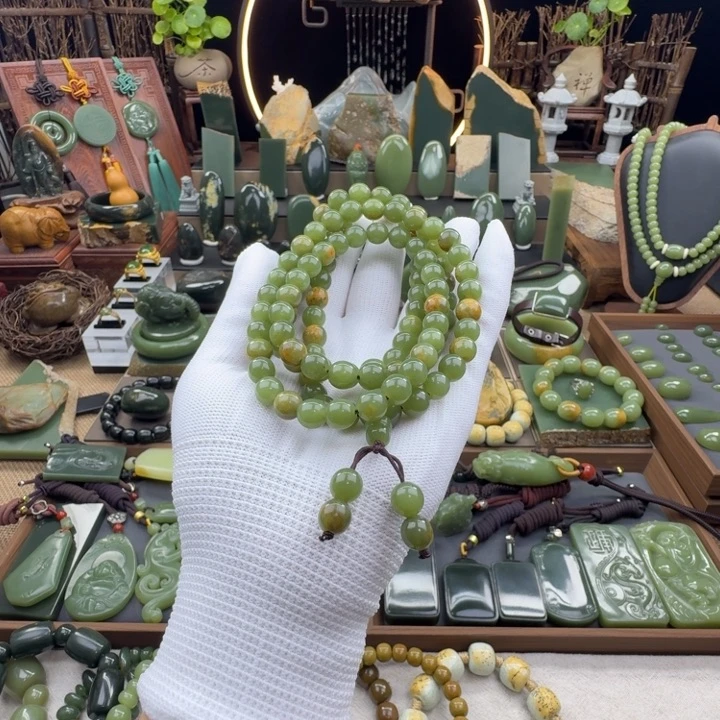 岫岩河磨玉（透闪石质玉）未镶嵌手串