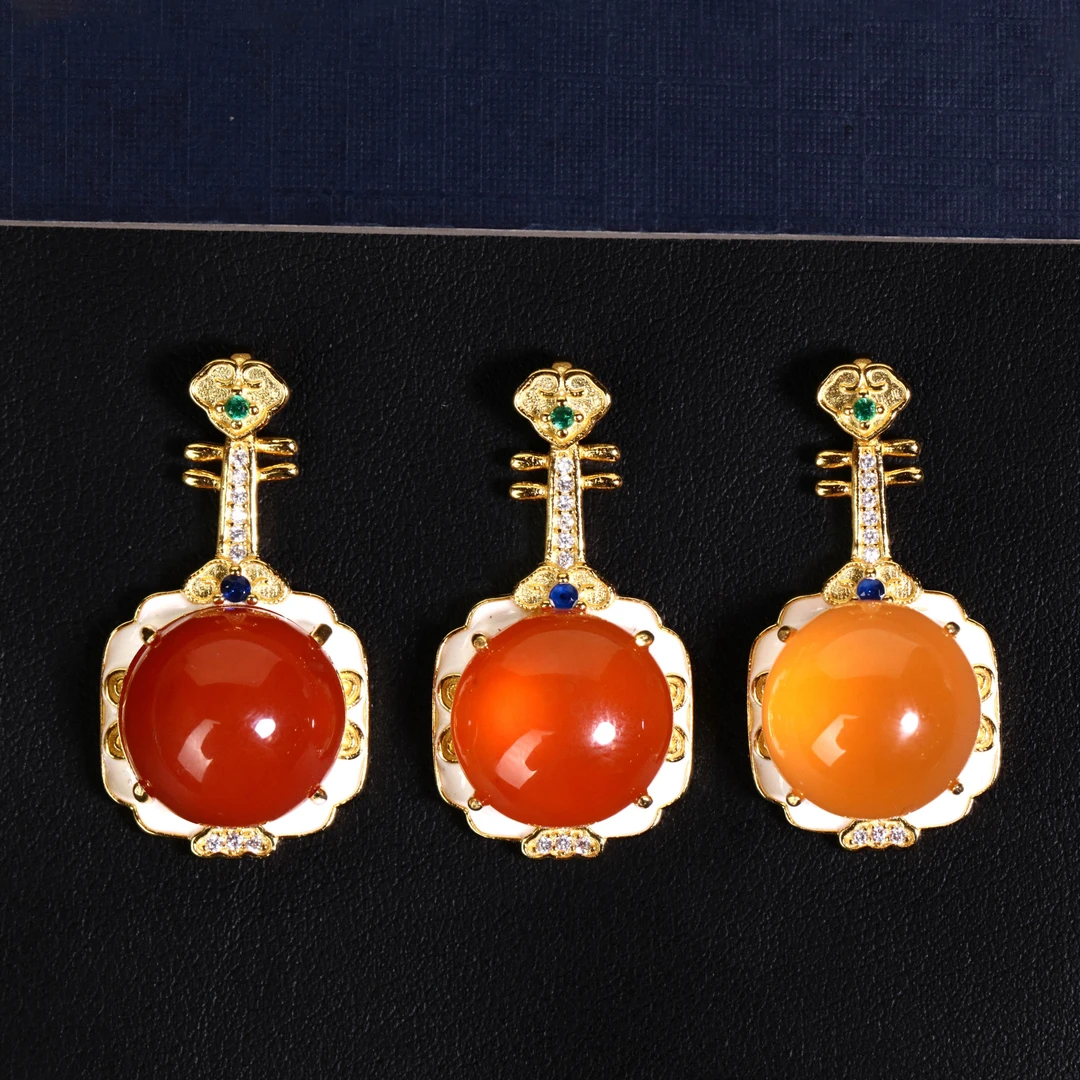 【618专享】s925银冰红琵琶吊坠多样性发其一A610037