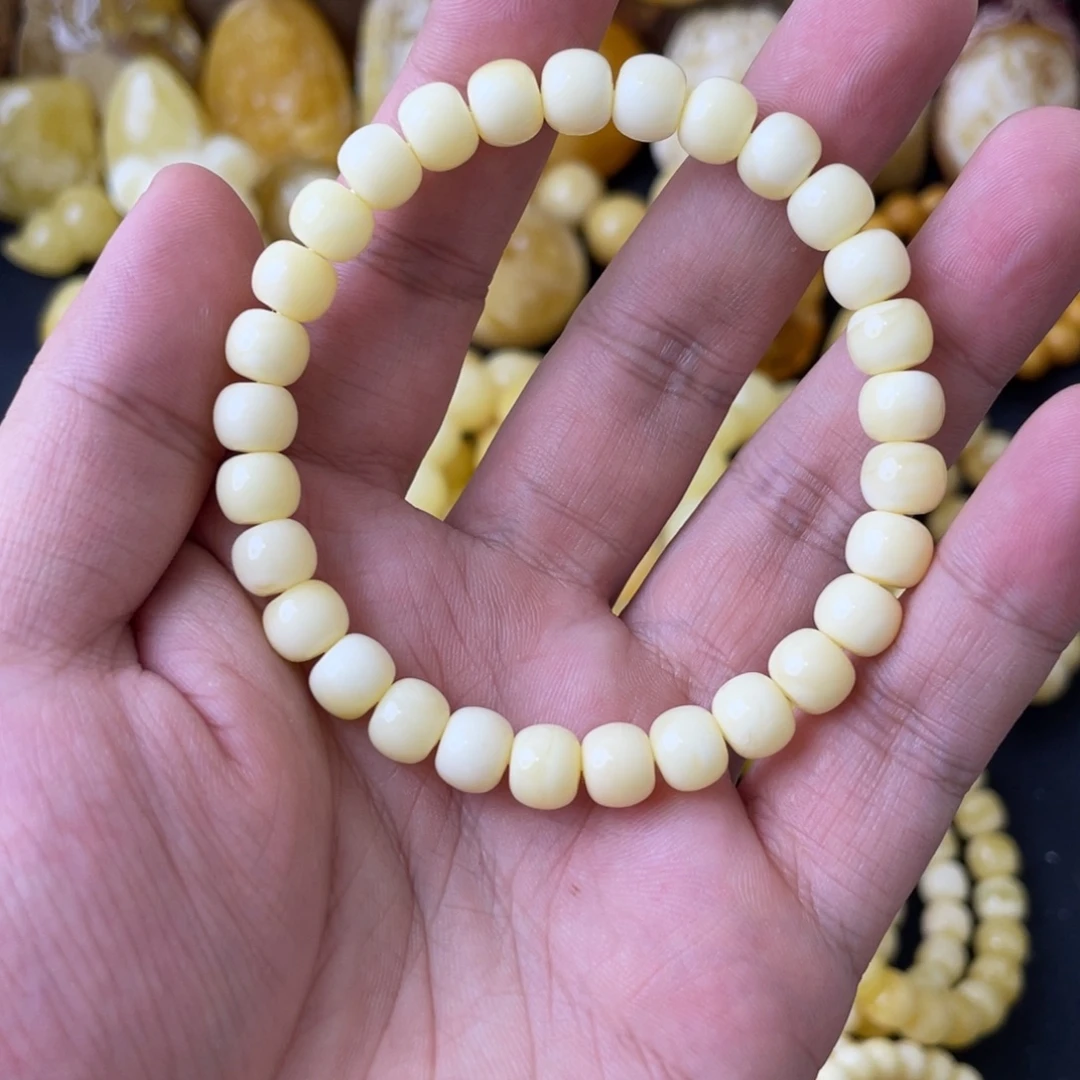 未镶嵌琥珀手串8mm俄料浓白蜡精工老型手串