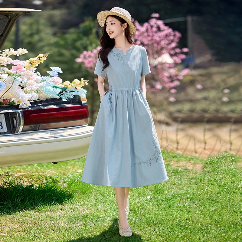 柏菲妮时尚休闲连衣裙女装2025新款爆款气质显瘦法式小清新裙子潮