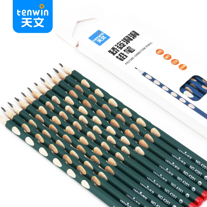天文粗杆三角洞洞笔学生HB儿童书写铅笔幼儿园练字ZB