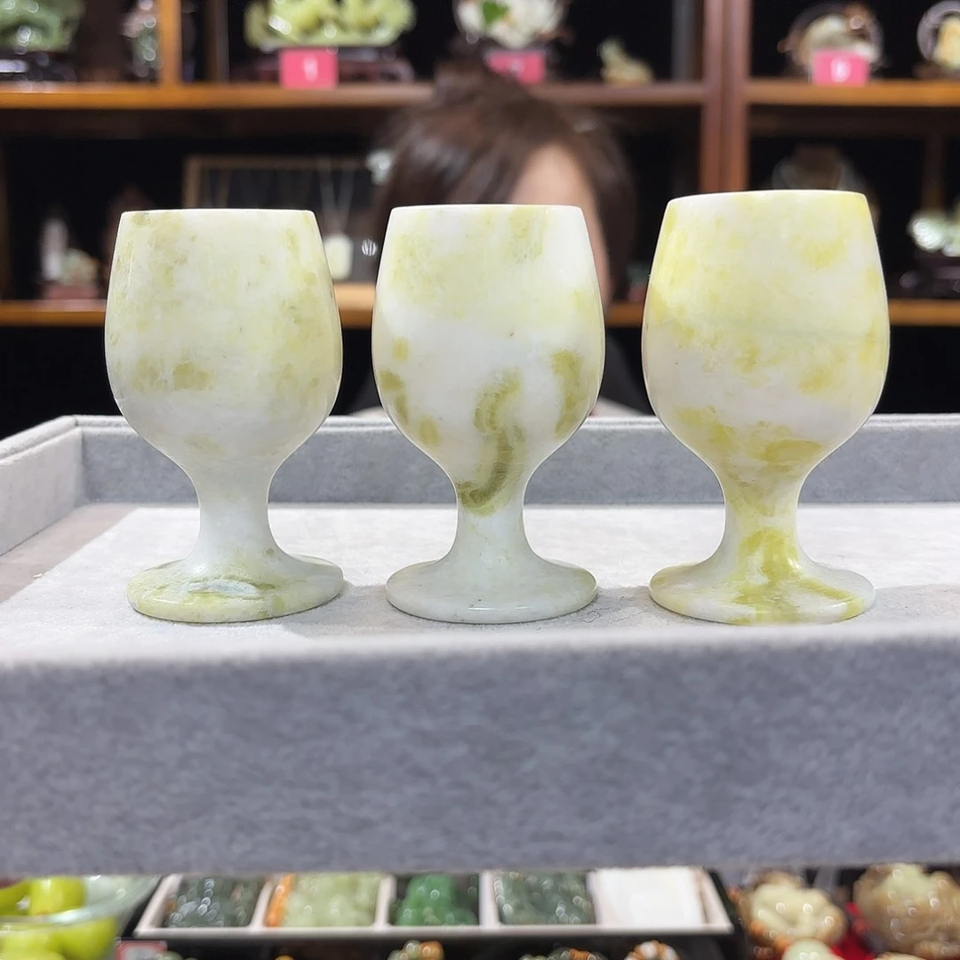 岫玉高脚杯多样性发货其中之一未镶嵌