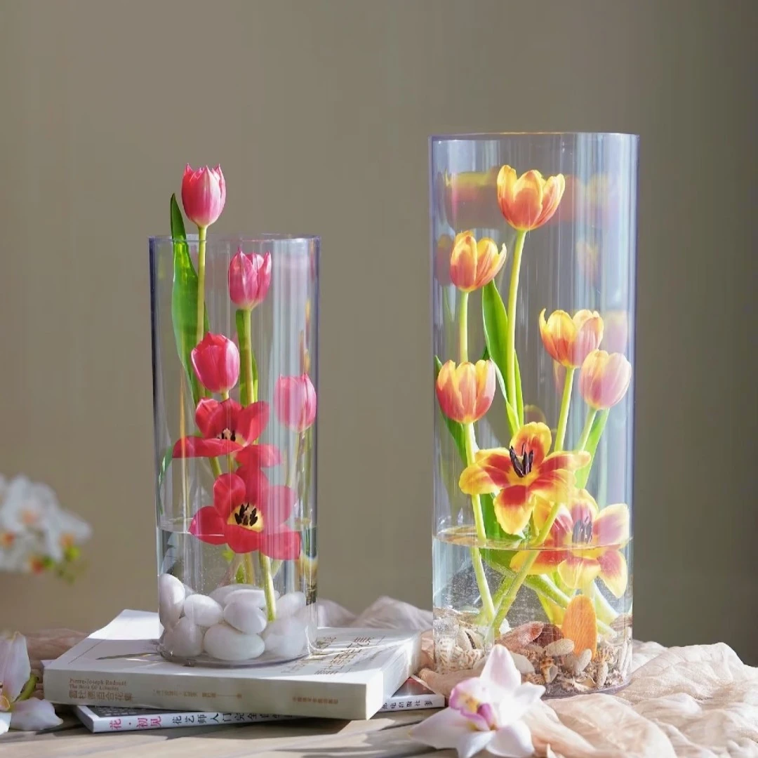 亚克力透明花瓶简约 防摔 30*15 贵港可拍 两小时内送达