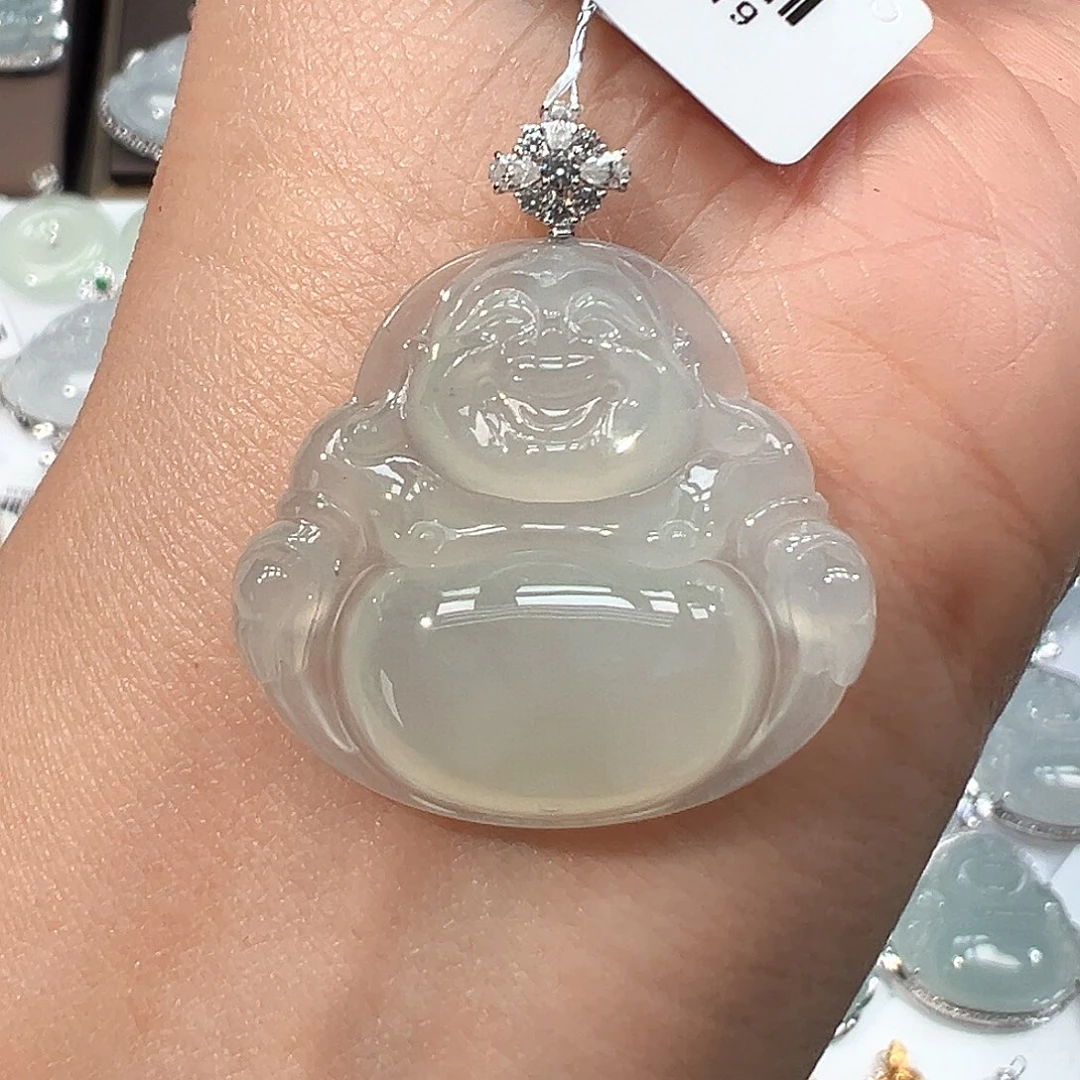 翡翠18K金镶嵌吊坠(不含链)1679