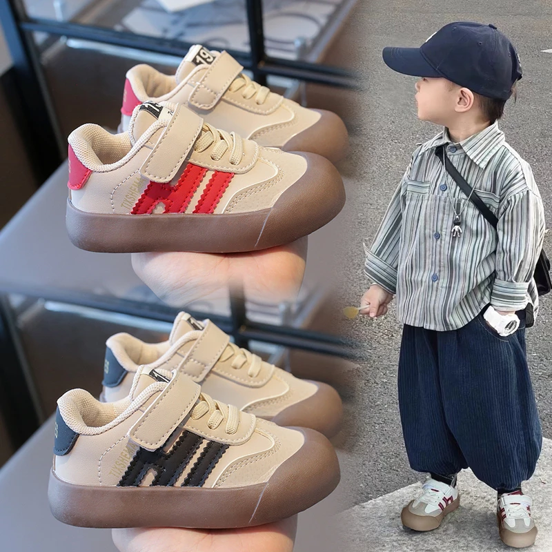 ABC儿童小白鞋2025春秋新款男女童时尚板鞋学步鞋百搭软底德训鞋