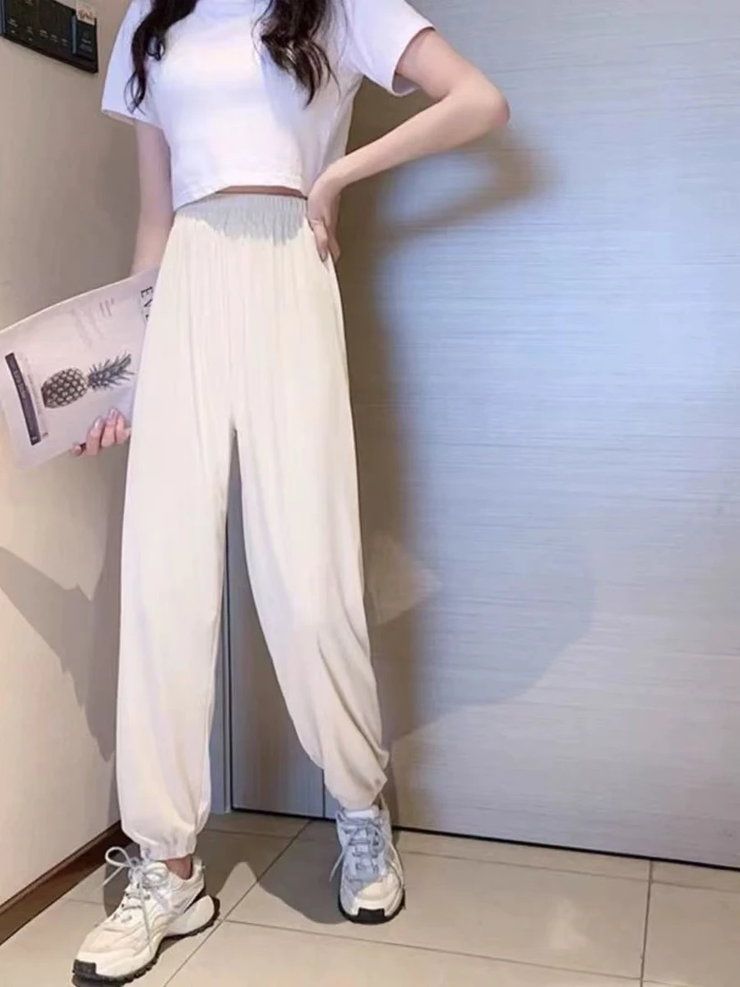 3521 灯笼裤女夏季休闲束脚裤高腰垂感宽松