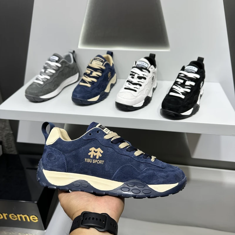 秋季新款男士休闲鞋时尚百搭低帮软底透气反绒皮面阿甘鞋运动鞋