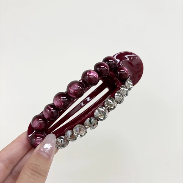 L254夕洛安可拉红新款重工懒人夹盘发器女扭扭夹头饰轻奢可爱简约