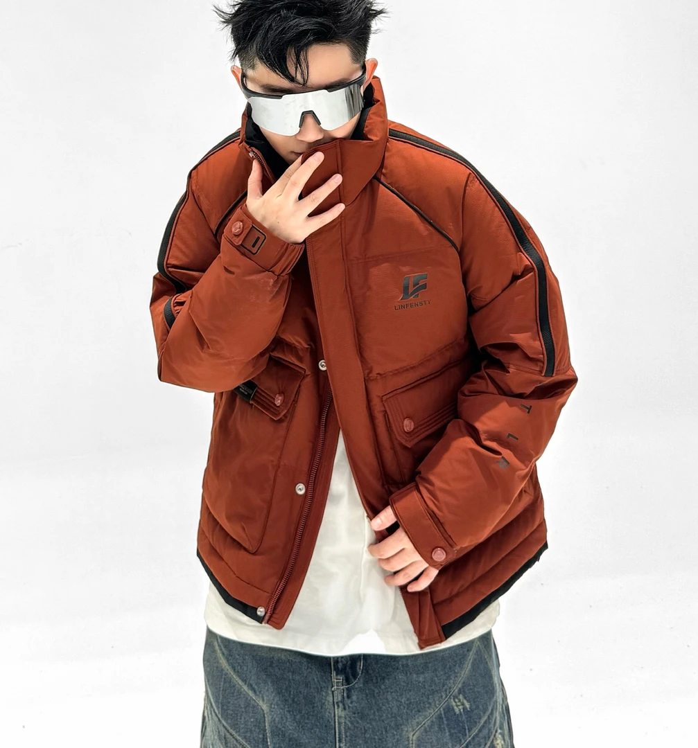 6610防寒男立领短款冬季新时尚潮流休闲保暖厚外套加厚羽丝绒