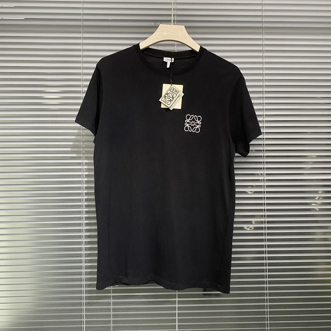 99新 LOEWE/罗意威 经典款 胸前刺绣logo S码 短袖 黑色 k478