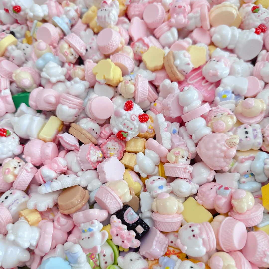 【曹曹与熊diy混款28个】树脂手工diy饰品配件立体diy平面Kitty