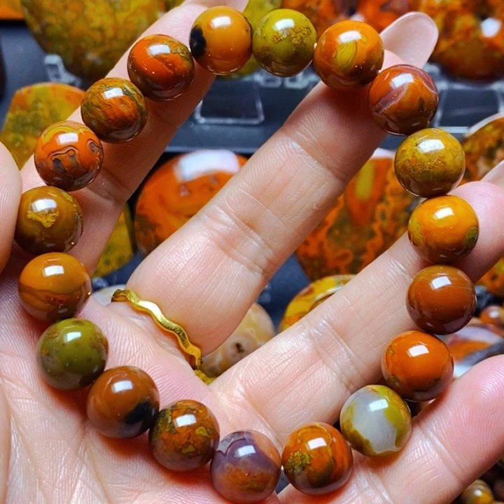 玛瑙/玉髓同料卡9mm108项链未镶嵌