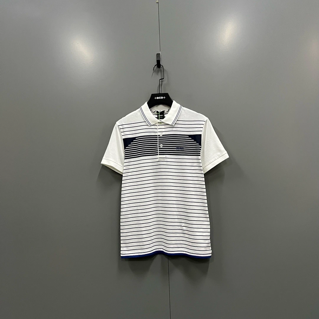 未使用 maje C702 BOSS 拼色条纹polo衫 102217