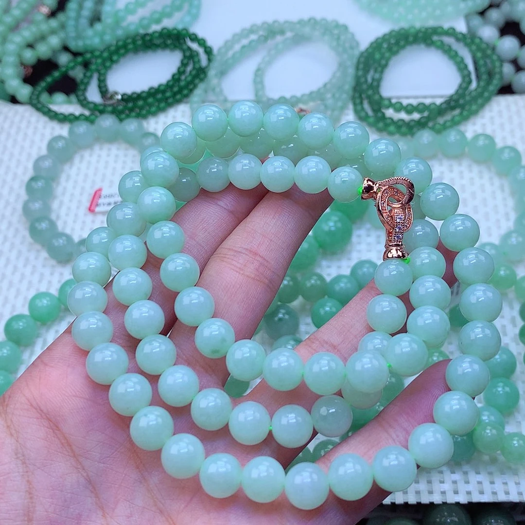 翡翠未镶嵌毛衣链卡9.4