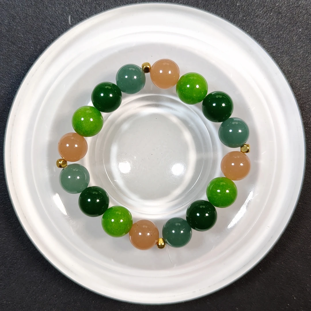 藕粉绿12mm手串发一条AK79