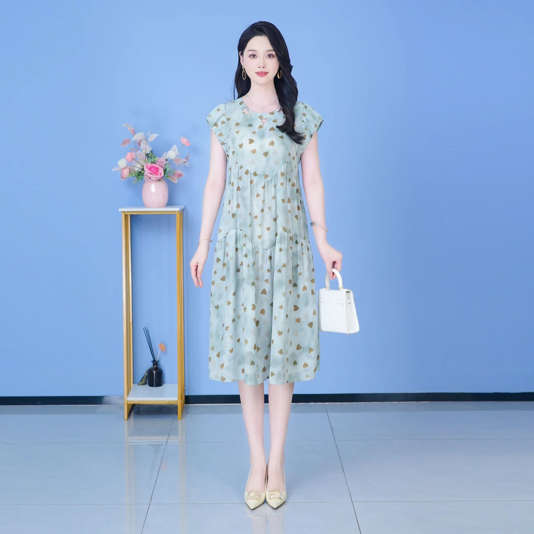 【SJYH2378】2025年夏季新款时尚优雅减龄连衣裙显瘦气质