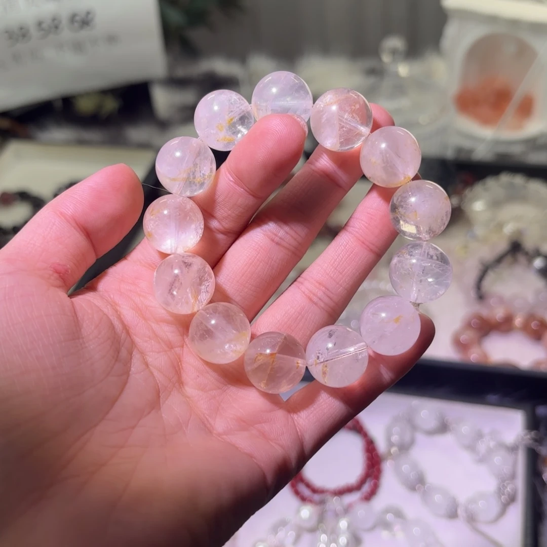 银S925镶嵌烟晶手链