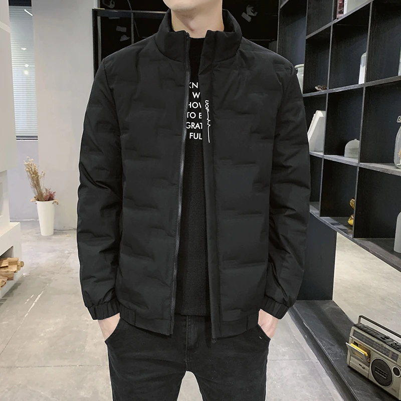 啄木鸟轻薄鸭绒羽绒服男秋冬季大码男装保暖立领休闲外套加肥胖子