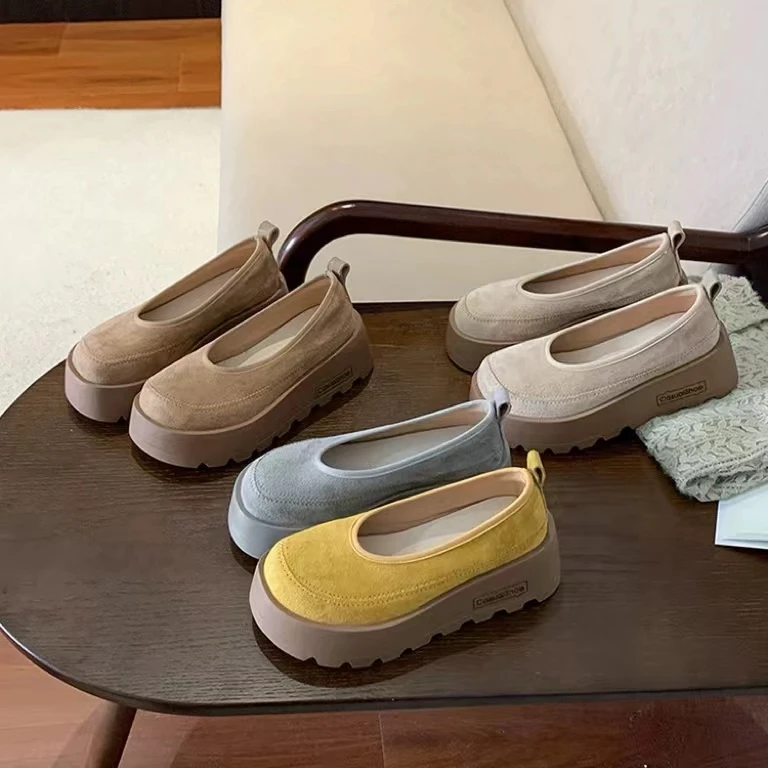 春季新款网红超火圆头浅口一脚蹬复古勃肯豆豆鞋F-62